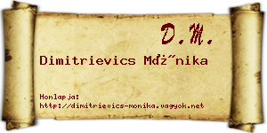 Dimitrievics Mónika névjegykártya
